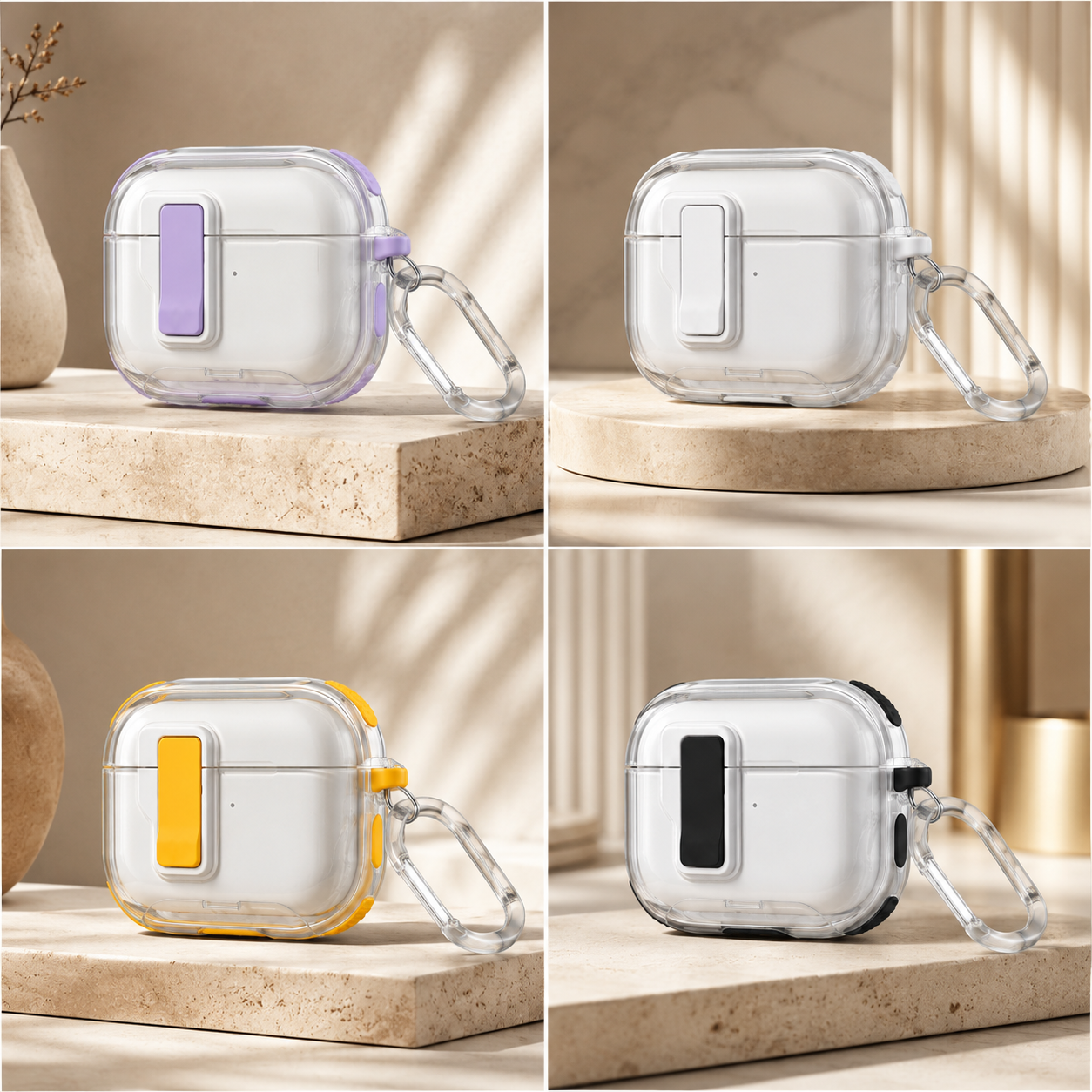 کاور ایرپاد candy clear رنگ مشکی مناسب Airpods Pro و Airpod pro2 — تصویر ۲